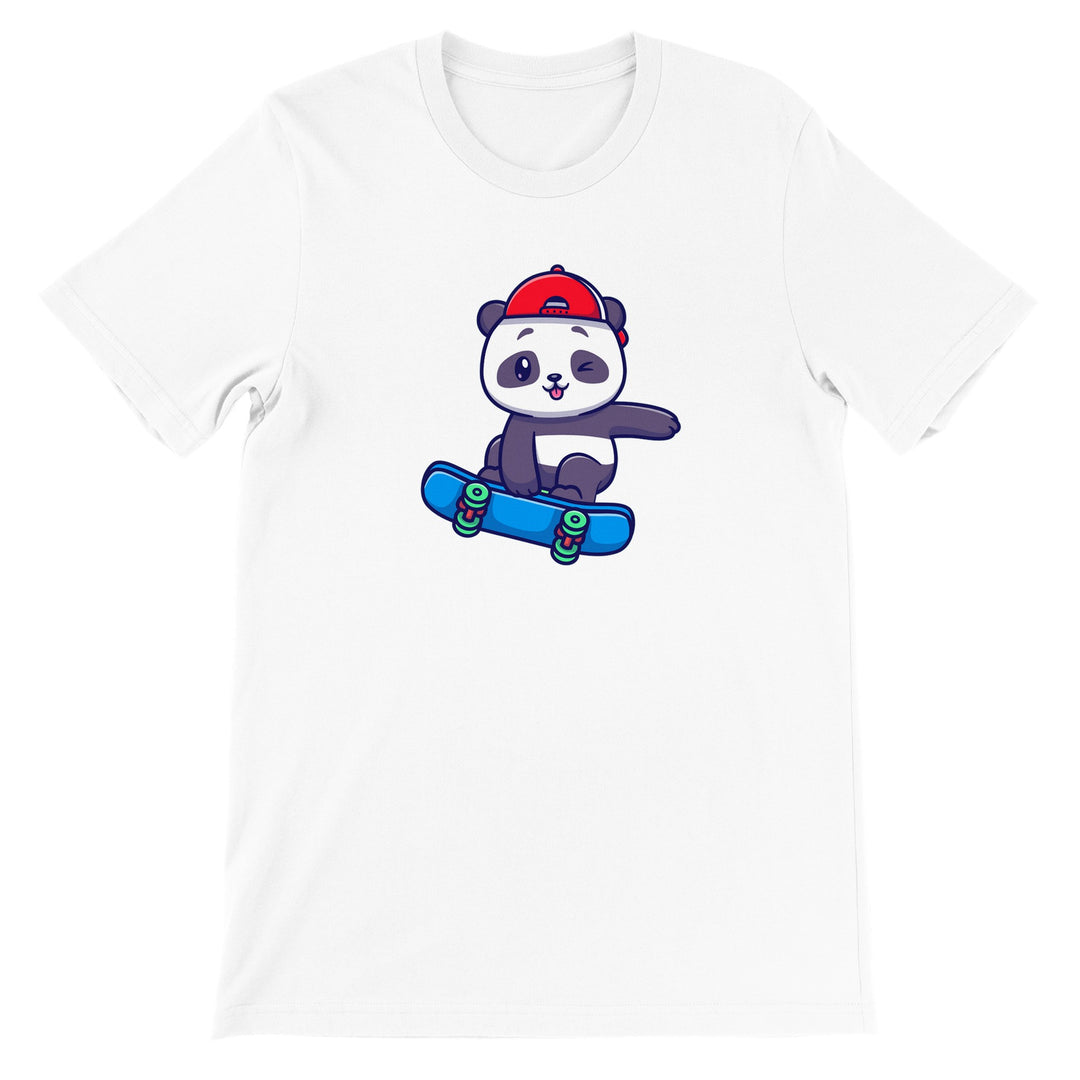 Polycotton Unisex Crewneck T-shirt - Skater Panda