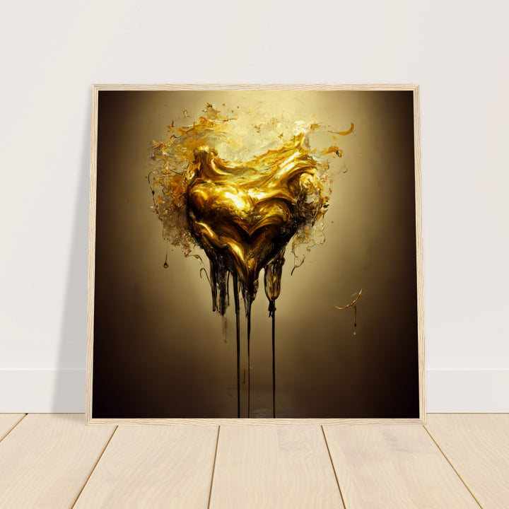 Museum-Quality Matte Paper Wooden Framed Poster - Heart of Gold Melted