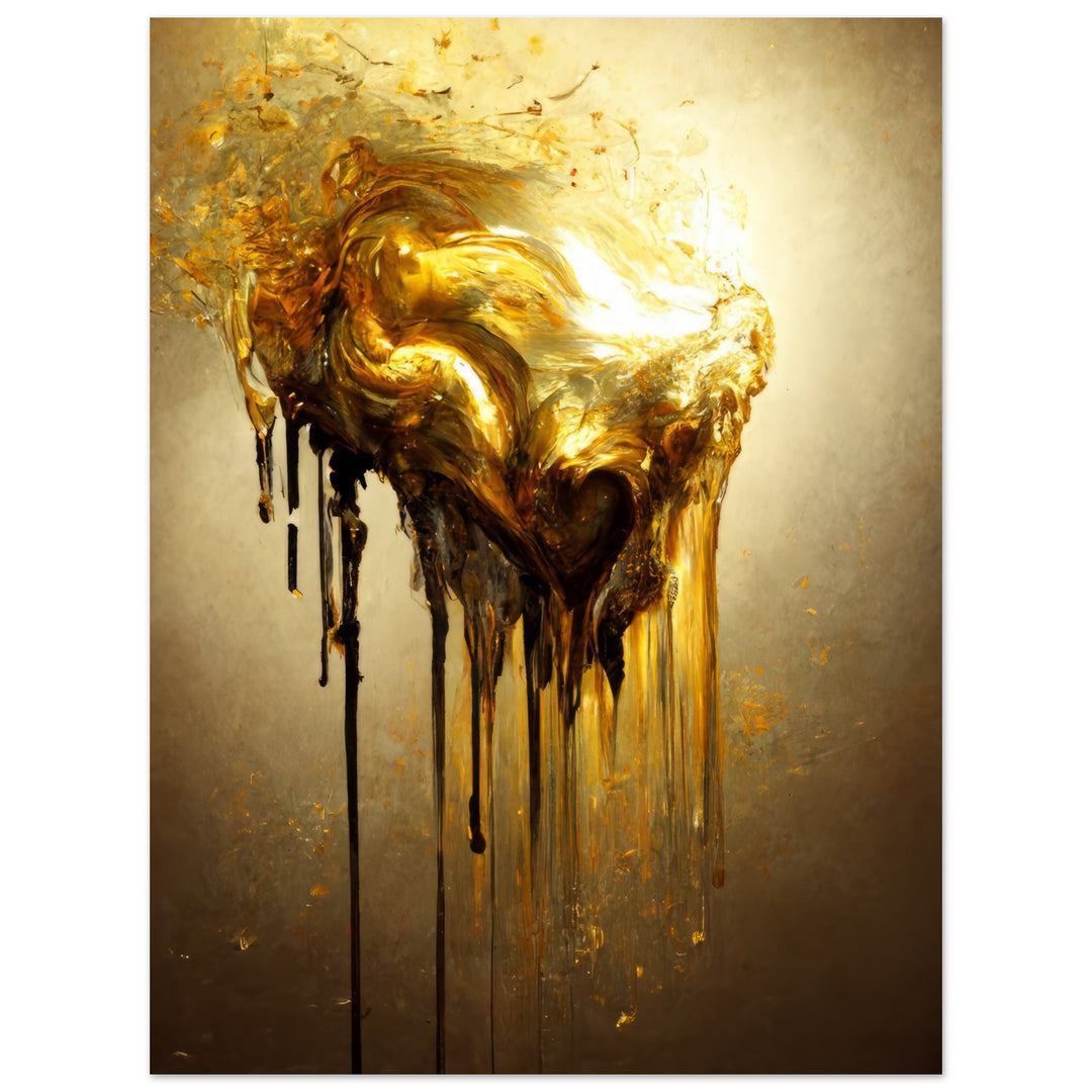Premium Semi-Glossy Paper Poster - Heart of Gold Melted II