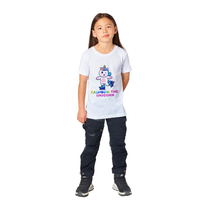 Premium Kids Crewneck T-shirt - Rainbow the unicorn