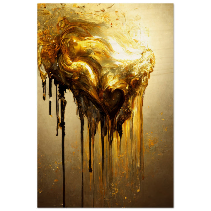 Wood Prints - Heart of Gold Melted II