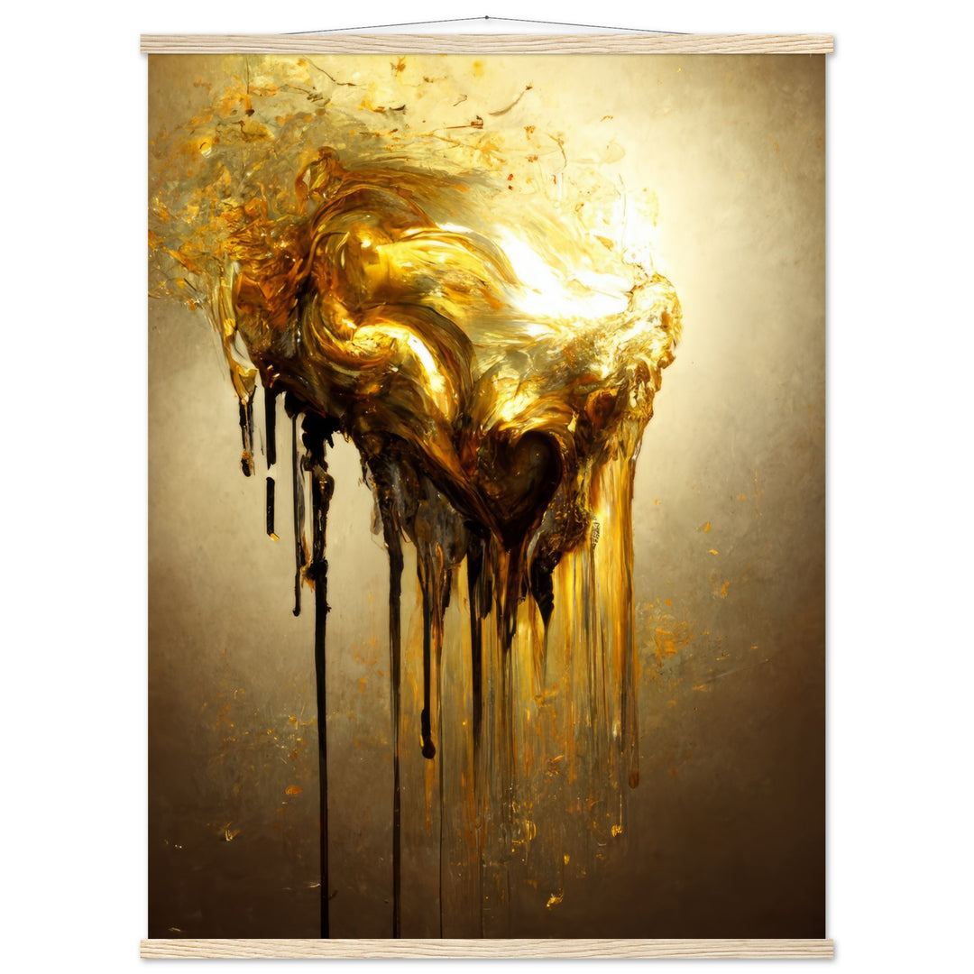 Classic Matte Paper Poster with Hanger - Heart of Gold Melted II
