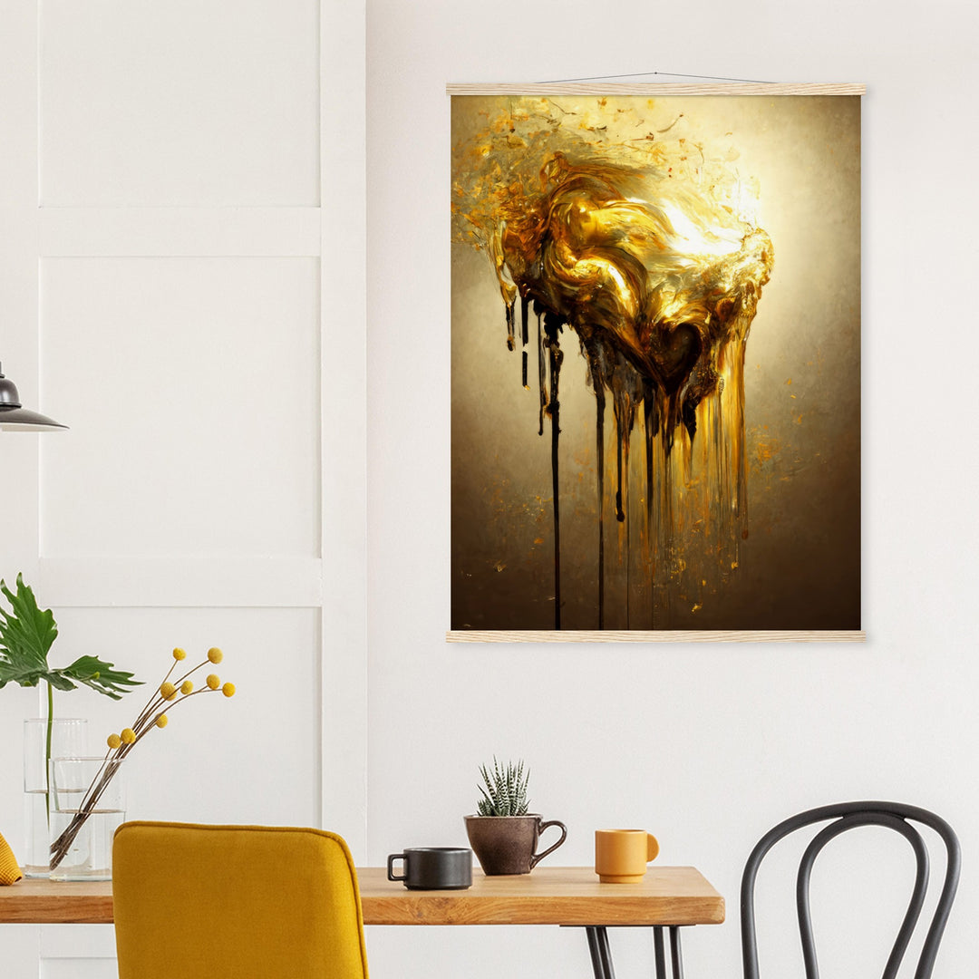 Museum-Quality Matte Paper Poster with Hanger - Heart of Gold Melted II