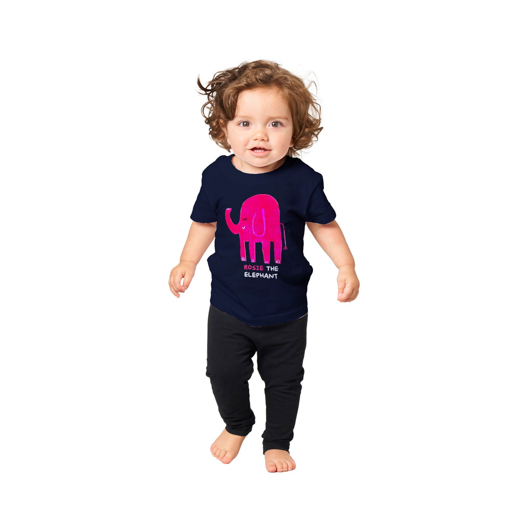 Classic Baby Crewneck T-shirt - Rosie the elephant