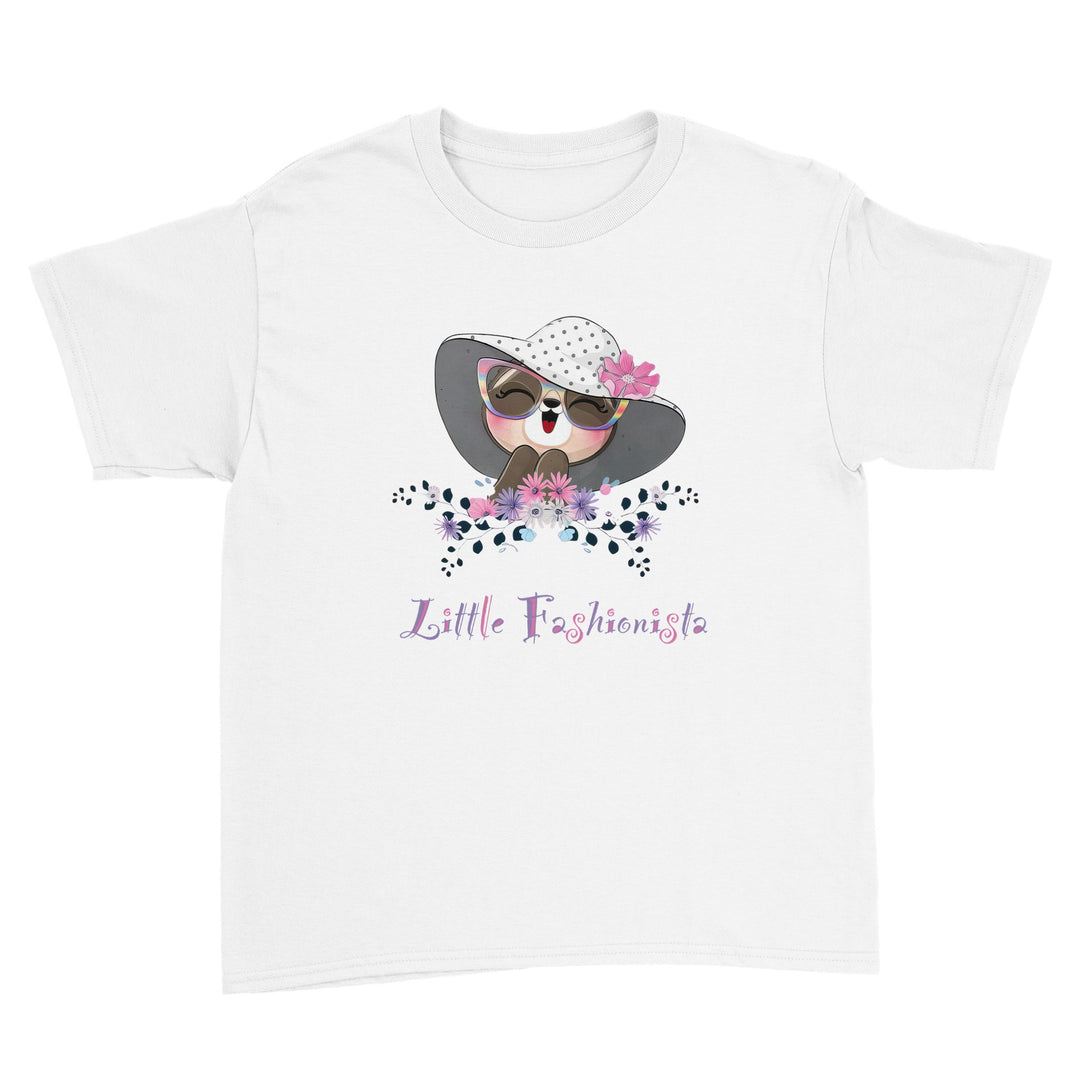 Polycotton Kids Crewneck T-shirt - Girl "Little Fashionista"