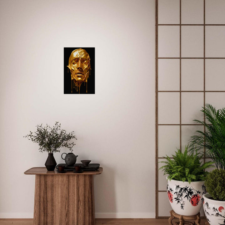 Classic Semi-Glossy Paper Poster - Gold Face Dripping