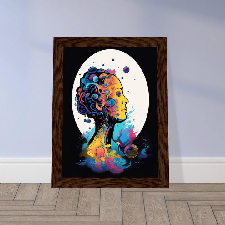 Classic Matte Paper Wooden Framed Poster - Colour Art Hair Girl II