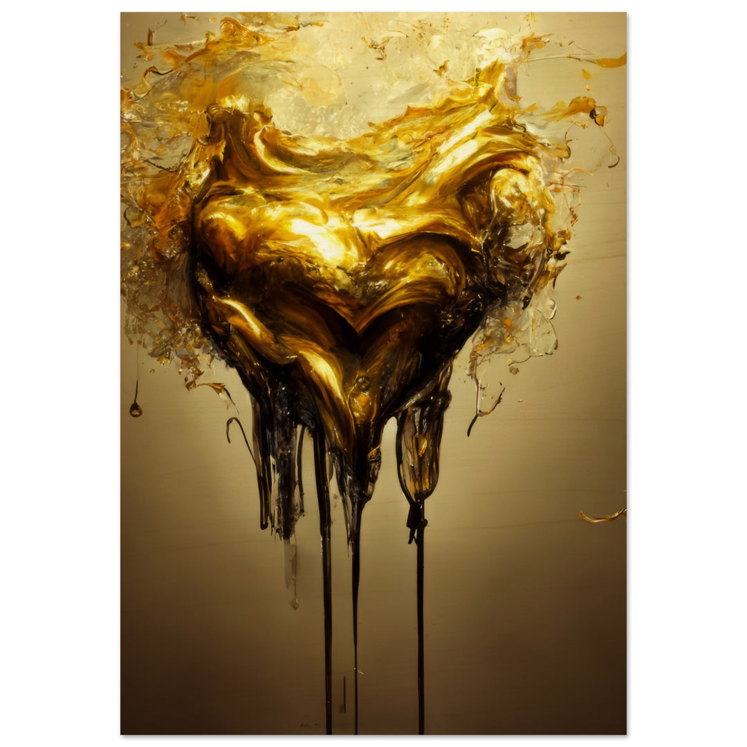 Wood Prints - Heart of Gold Melted