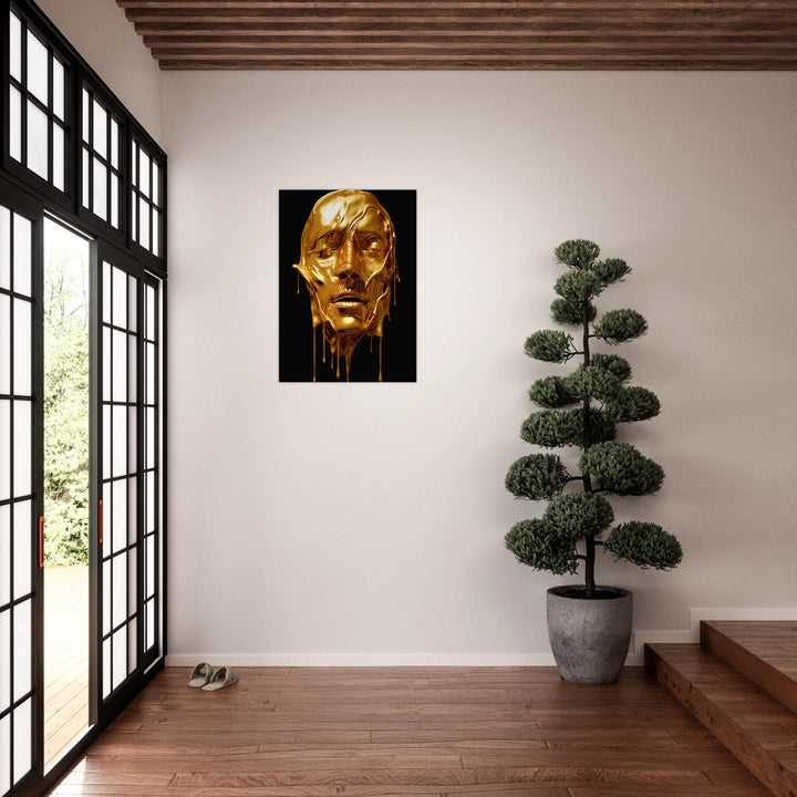 Classic Matte Paper Poster - Gold Face Dripping
