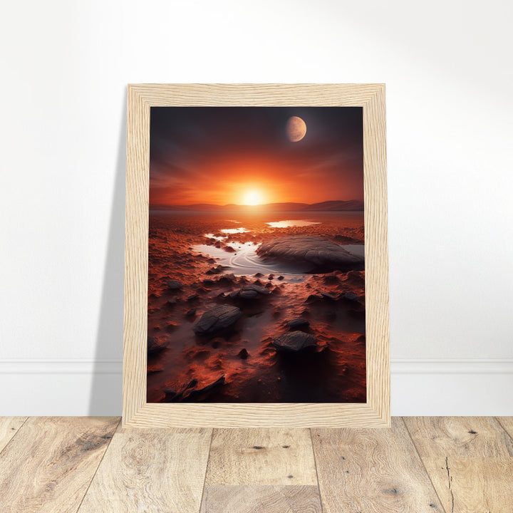 Premium Matte Paper Wooden Framed Poster - Sunset on Mars II