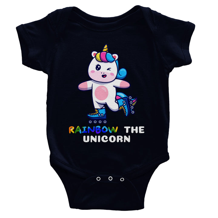 Classic Baby Short Sleeve Bodysuit - Rainbow the unicorn