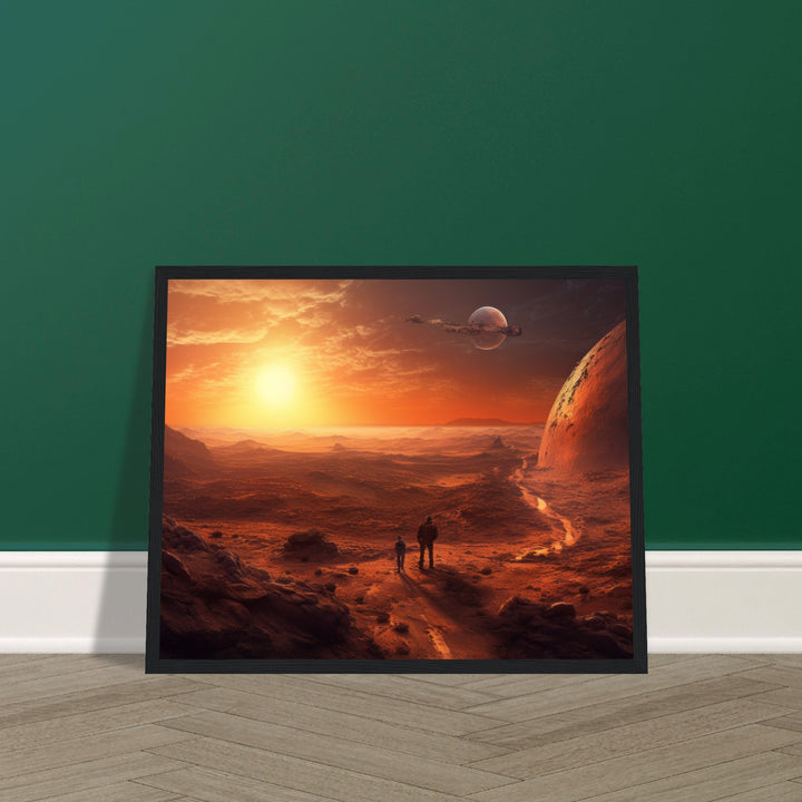 Classic Matte Paper Wooden Framed Poster - Sunset on Mars I