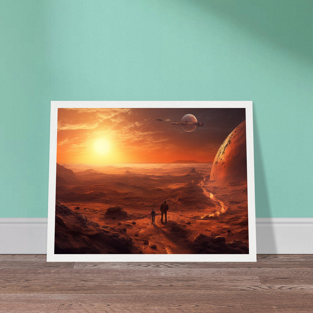 Premium Matte Paper Wooden Framed Poster - Sunset on Mars I
