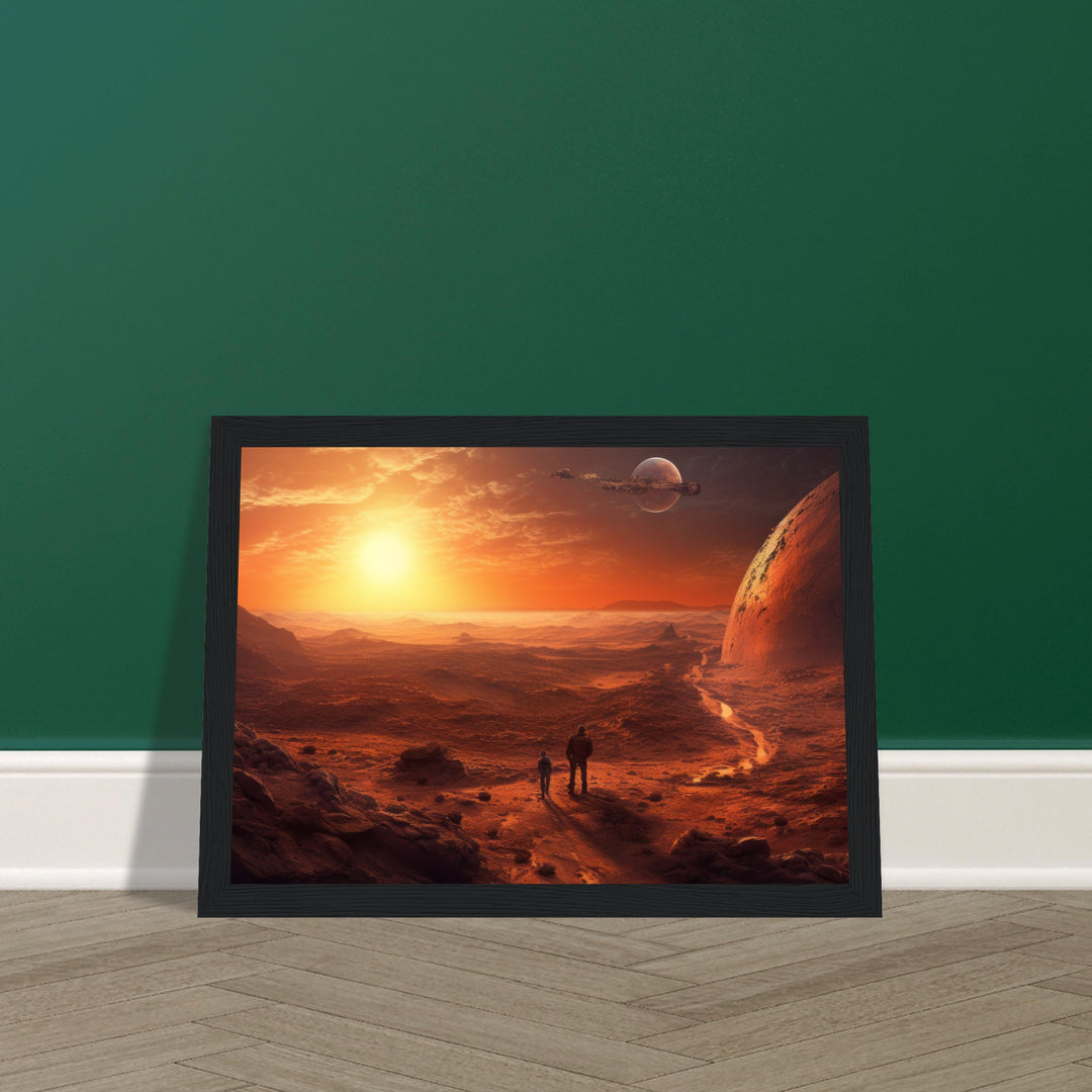 Classic Matte Paper Wooden Framed Poster - Sunset on Mars I