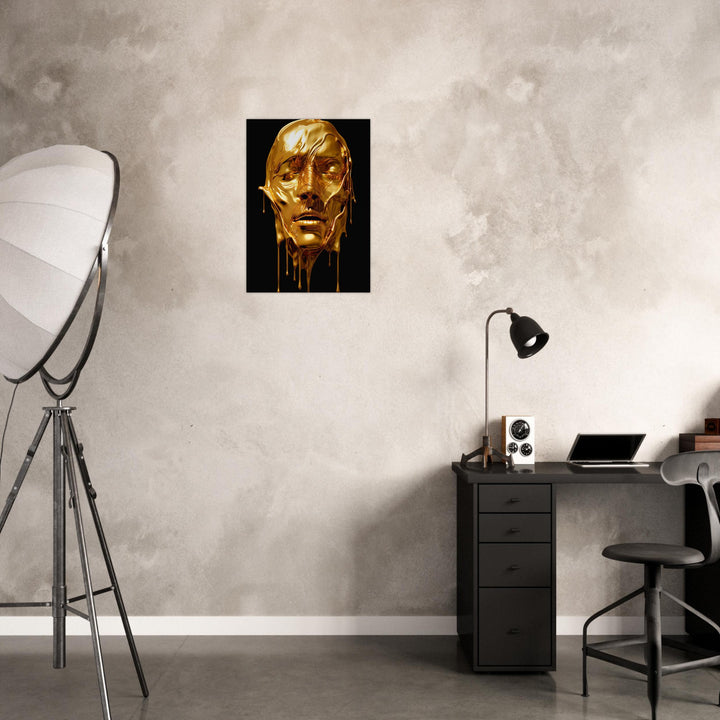 Premium Semi-Glossy Paper Poster - Gold Face Dripping