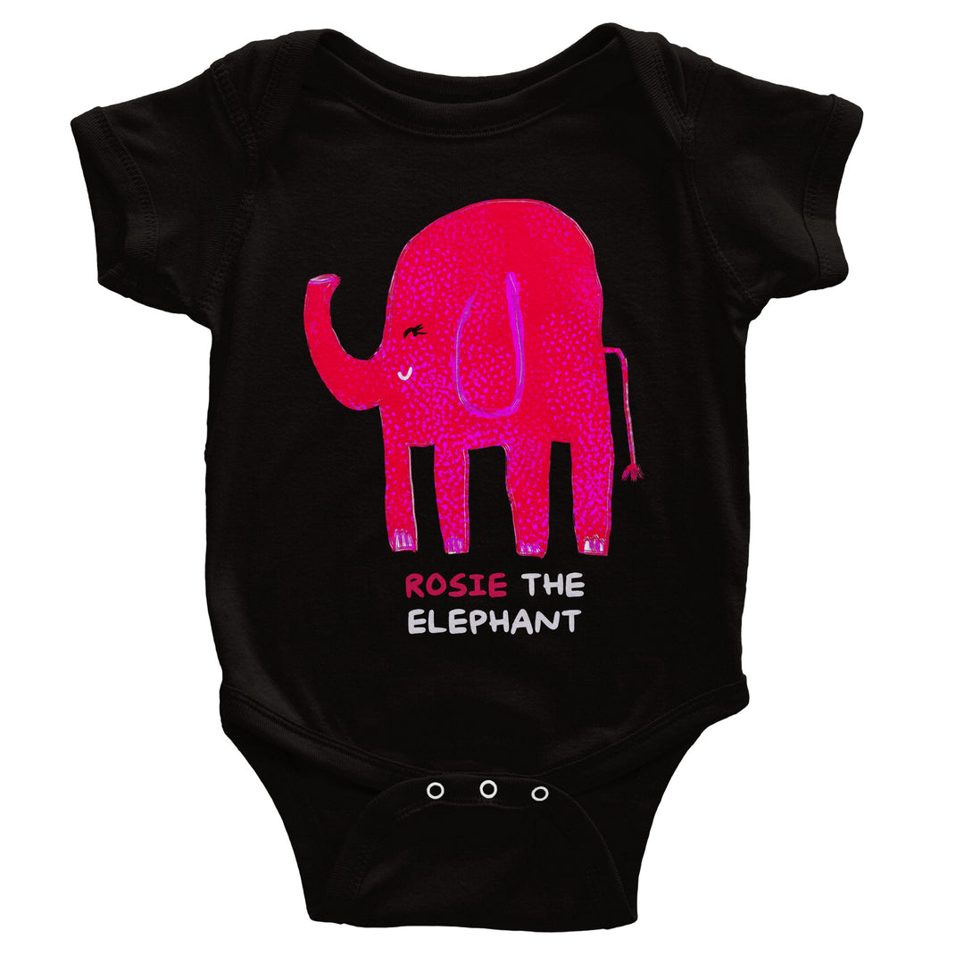 Classic Baby Short Sleeve Bodysuit - Rosie the elephant