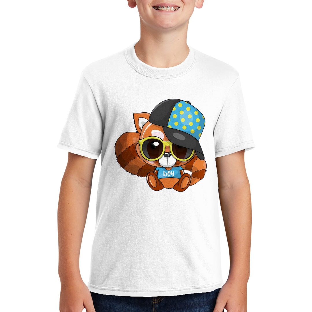 Polycotton Kids Crewneck T-shirt - Red Panda Boy