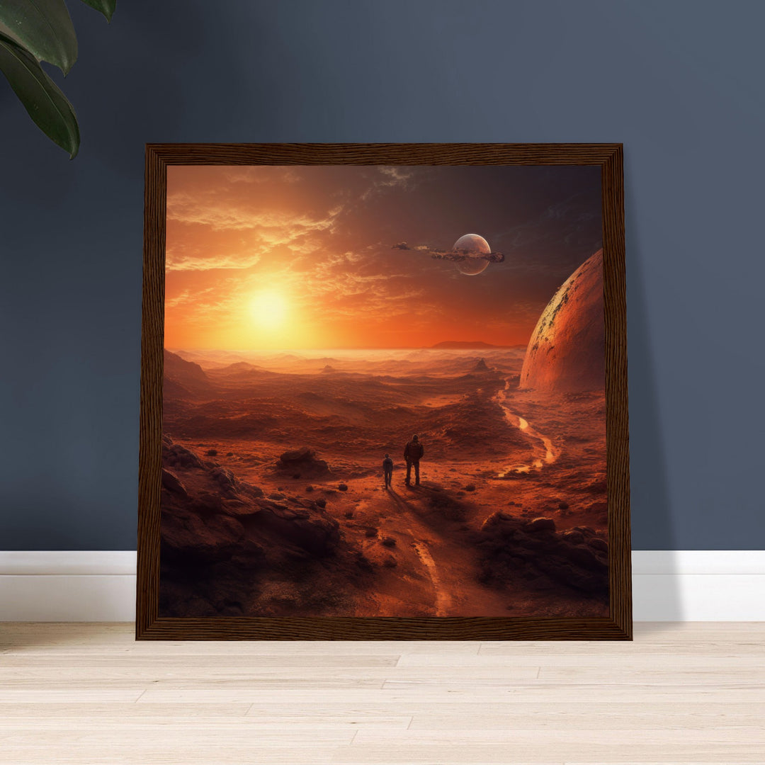 Museum-Quality Matte Paper Wooden Framed Poster - Sunset on Mars I
