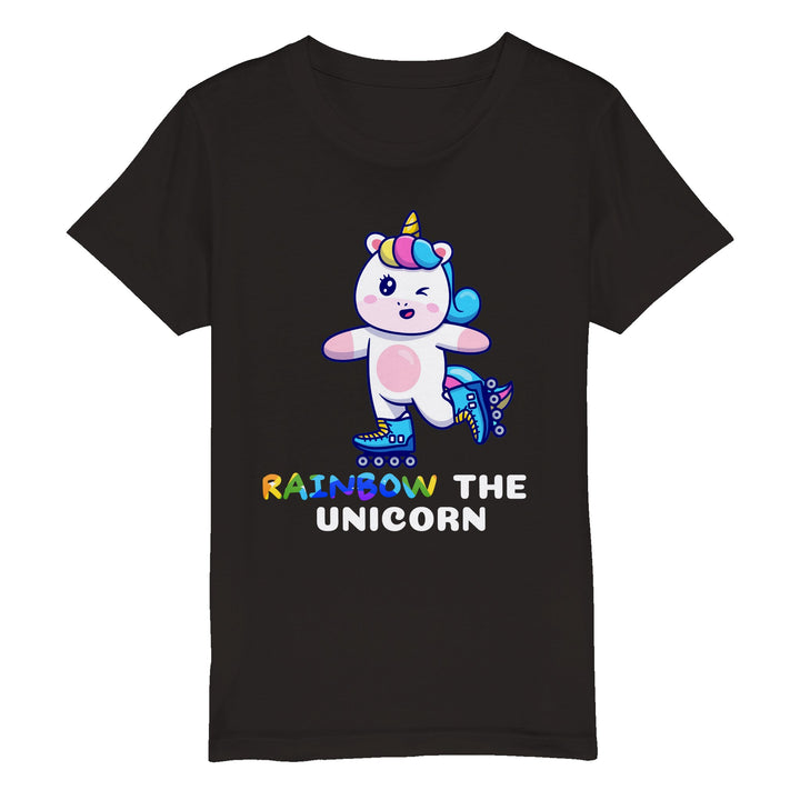 Organic Kids Crewneck T-shirt - Rainbow the unicorn