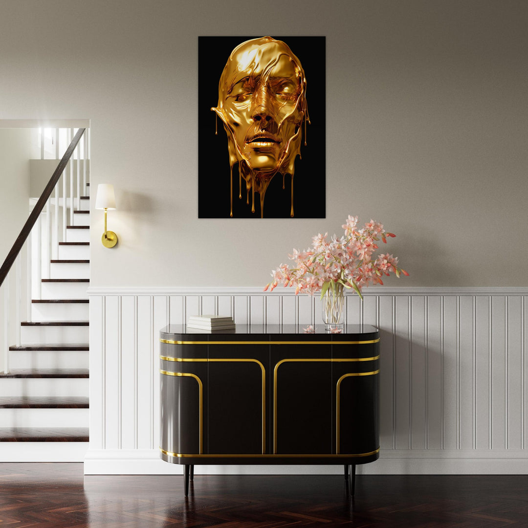 Premium Matte Paper Poster - Gold Face Dripping
