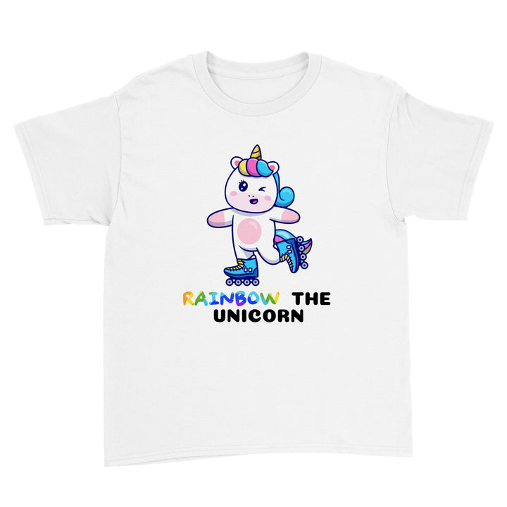 Polycotton Kids Crewneck T-shirt - Rainbow the unicorn