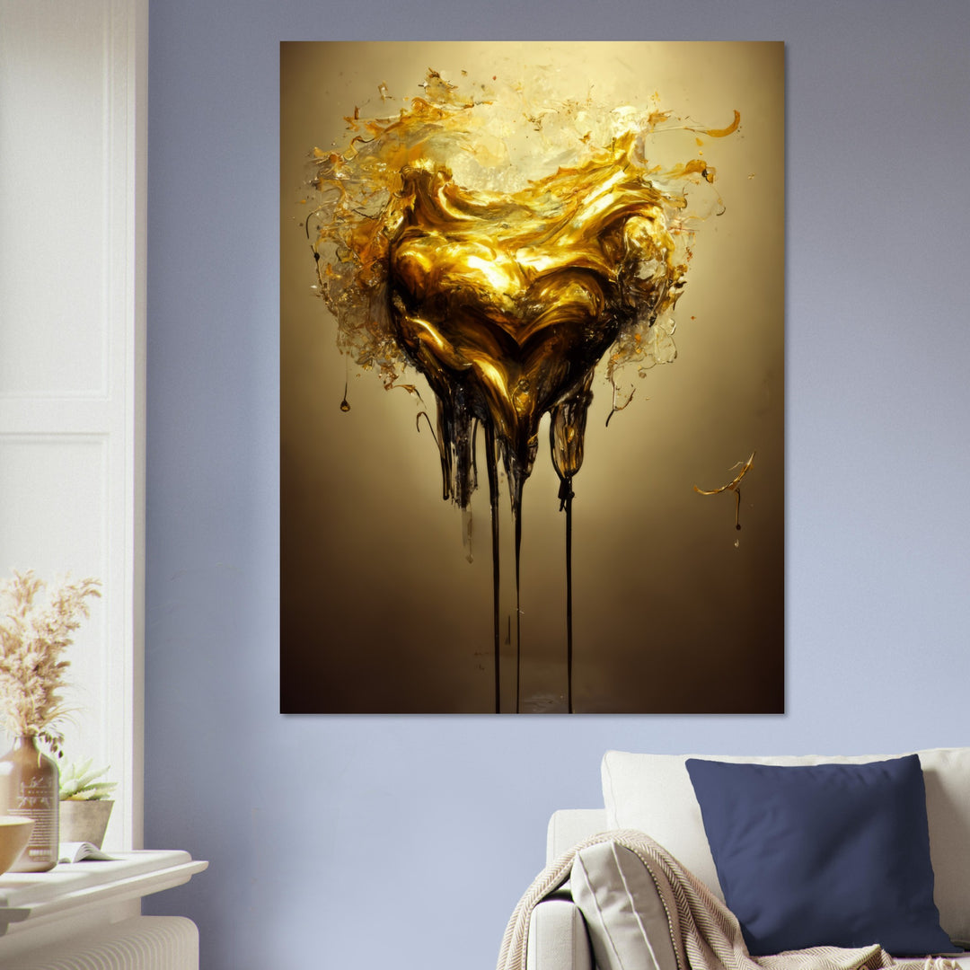 Classic Semi-Glossy Paper Poster - Heart of Gold Melted