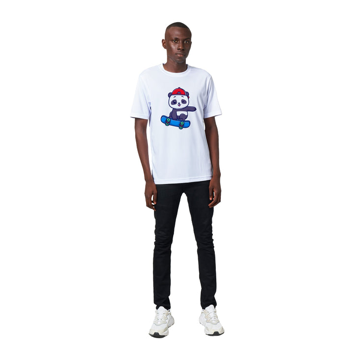 Polycotton Unisex Crewneck T-shirt - Skater Panda