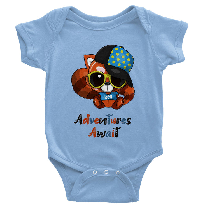 Classic Baby Short Sleeve Bodysuit - Red Panda Boy "Adventures Await"
