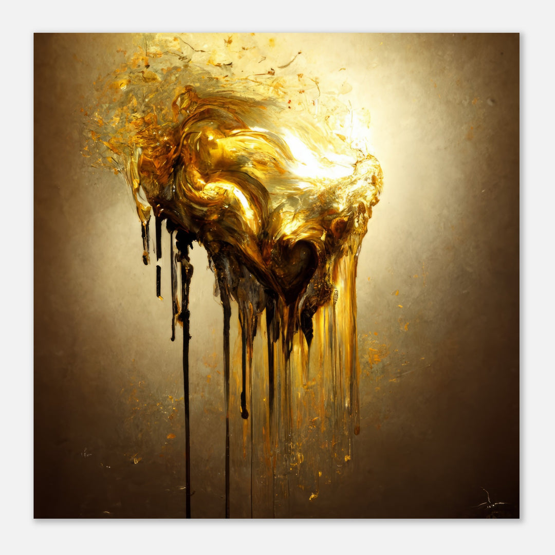 Premium Matte Paper Poster - Heart of Gold Melted II