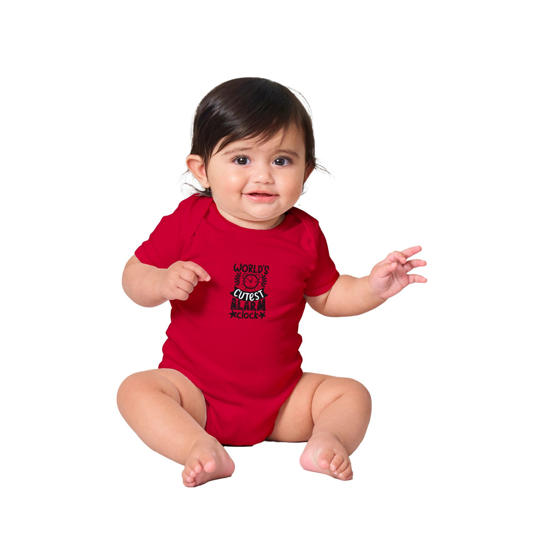 Classic Baby Short Sleeve Bodysuit - World's cutest alarm clock