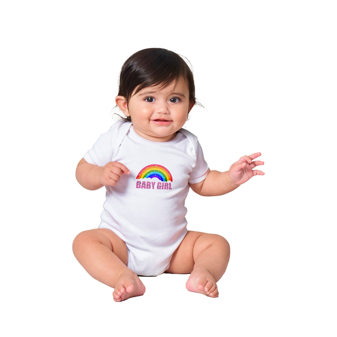 Classic Baby Short Sleeve Bodysuit - Baby Girl Rainbow