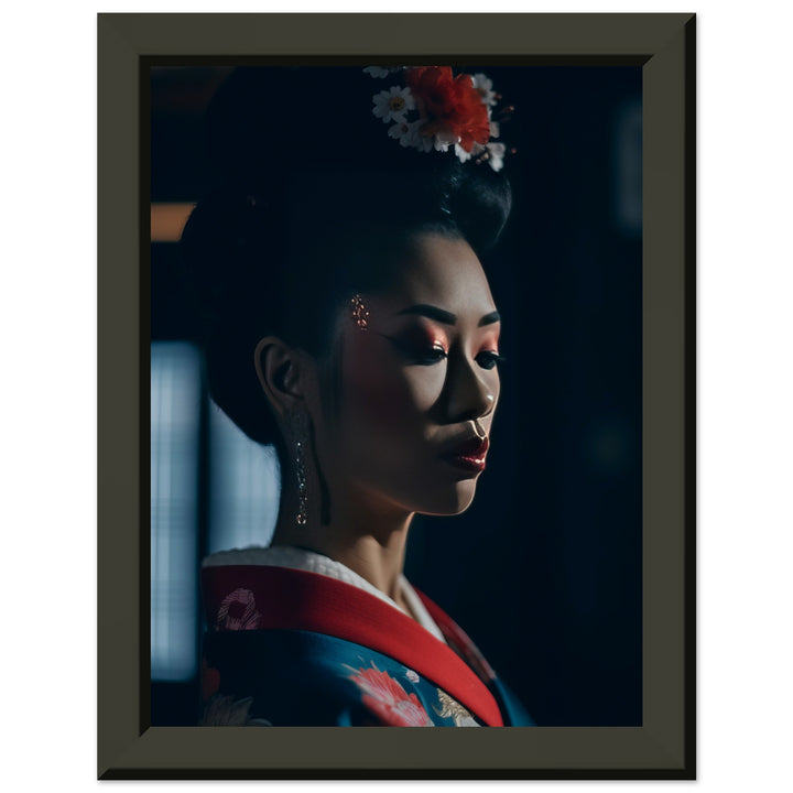 Museum-Quality Matte Paper Metal Framed Poster - Geisha's Solitude