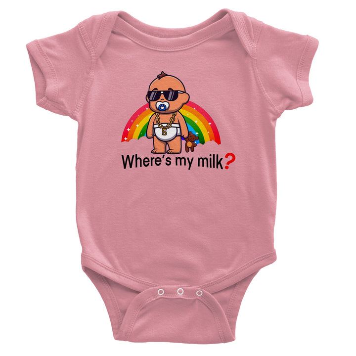 Classic Baby Short Sleeve Bodysuit - Where's My Milk Rainbow II