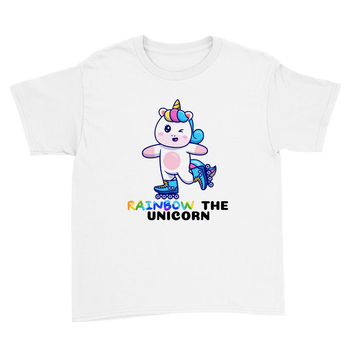Polycotton Kids Crewneck T-shirt - Rainbow the unicorn