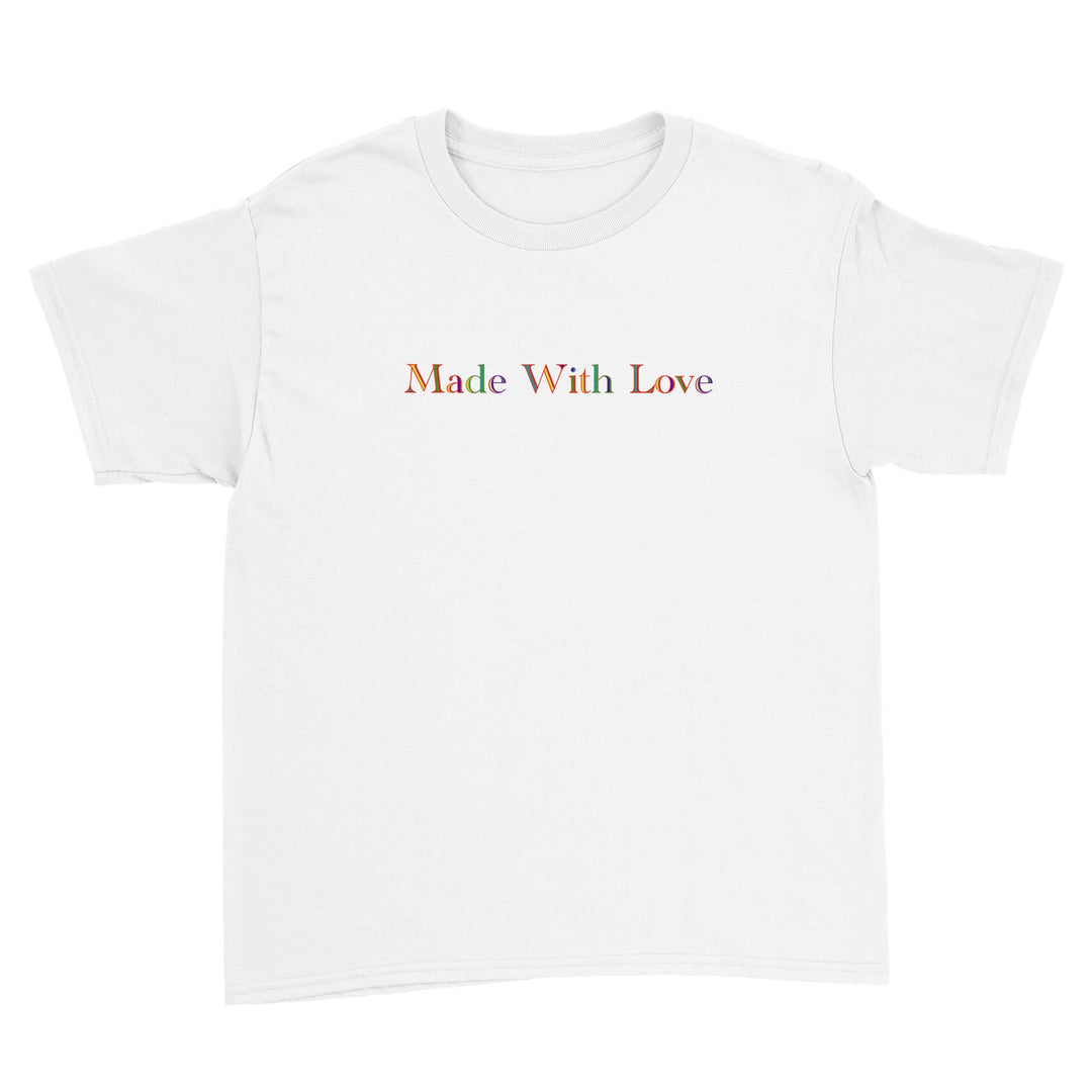 Polycotton Kids Crewneck T-shirt Unisex "Made With Love"