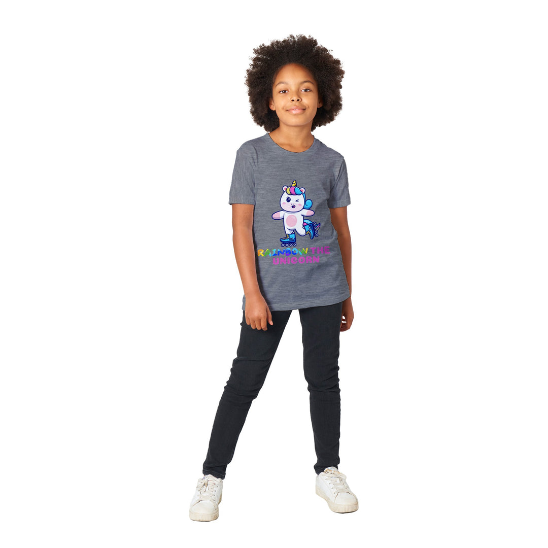 Premium Kids Crewneck T-shirt - Rainbow the unicorn