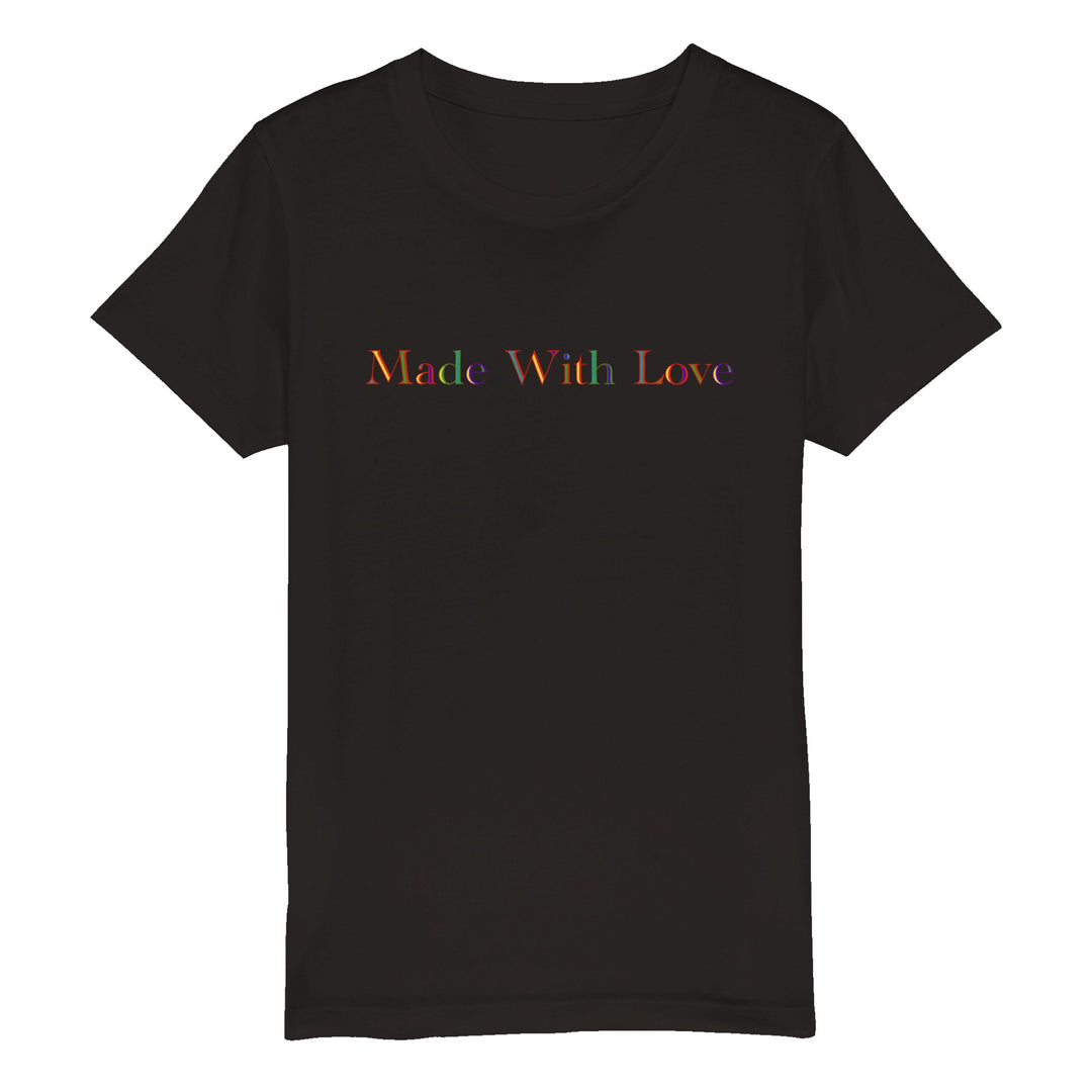 Organic Kids Crewneck T-shirt Unisex "Made With Love"