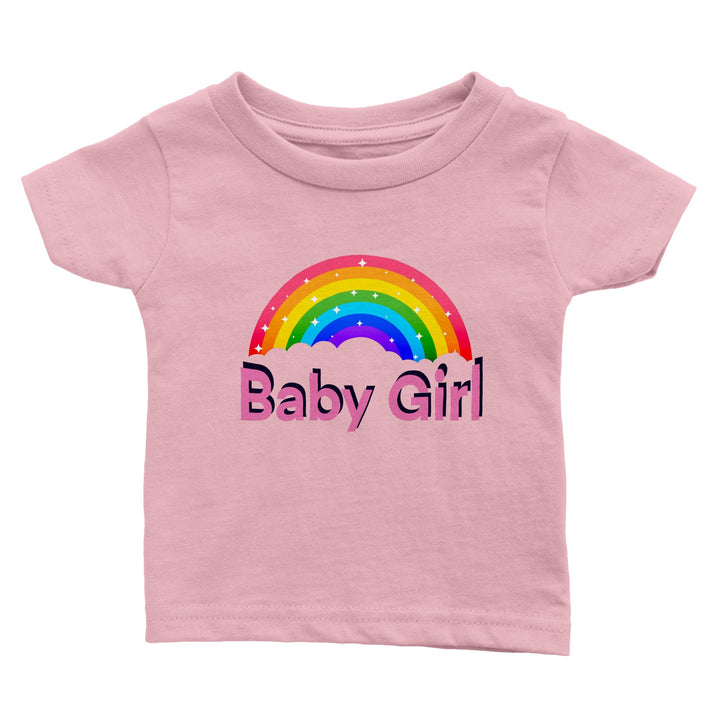 Classic Baby Crewneck T-shirt - Baby Girl Rainbow III