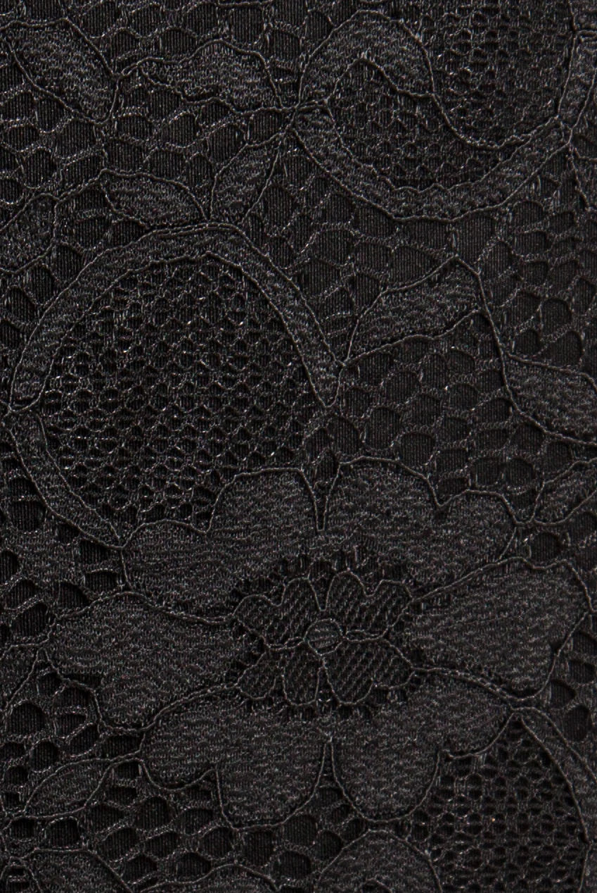 V-Cut Detail Cup Sleeved Lace Dress