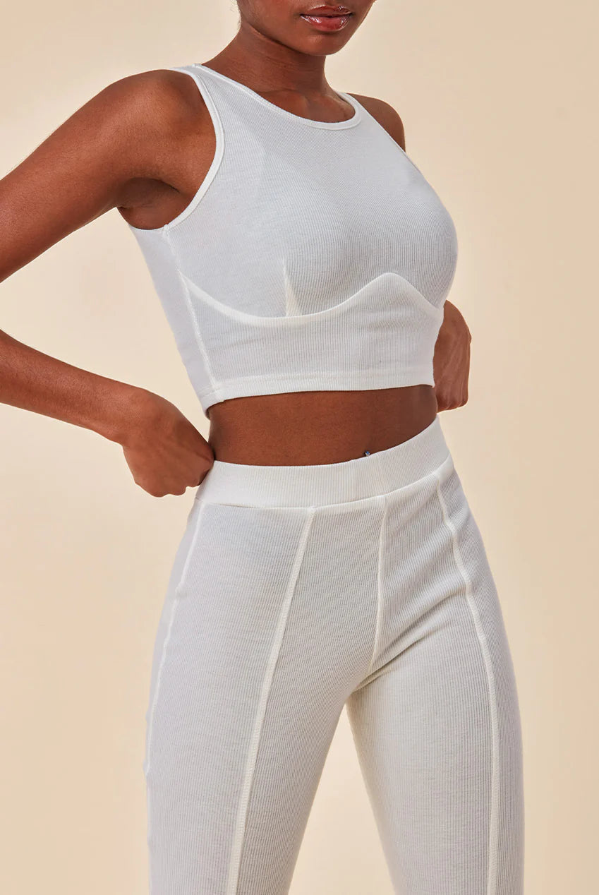 High Neck Crop Top With Leggings Lounge Set - WHITE / L Fulfilled March 08, 2024 DPD #4412051308