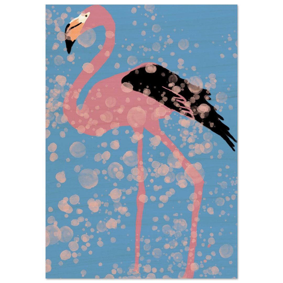 Wood Prints - Pink Flamingo