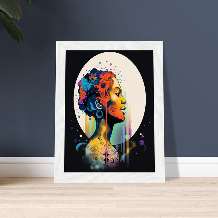 Museum-Quality Matte Paper Wooden Framed Poster - Colour Art Hair Girl I