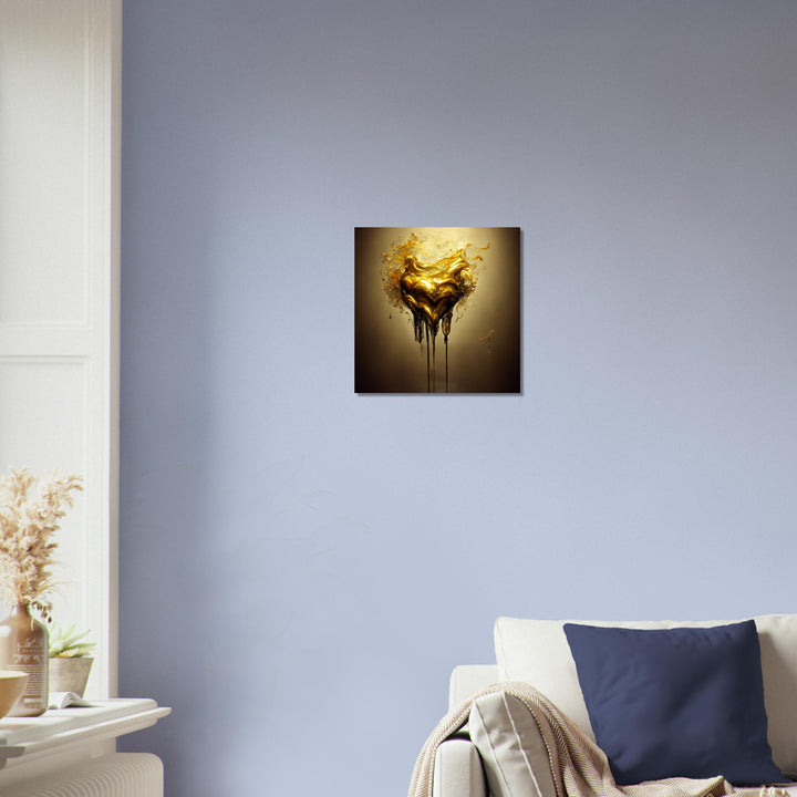 Classic Semi-Glossy Paper Poster - Heart of Gold Melted