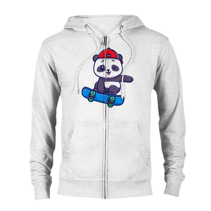 Classic Unisex Zip Hoodie - Skater Panda
