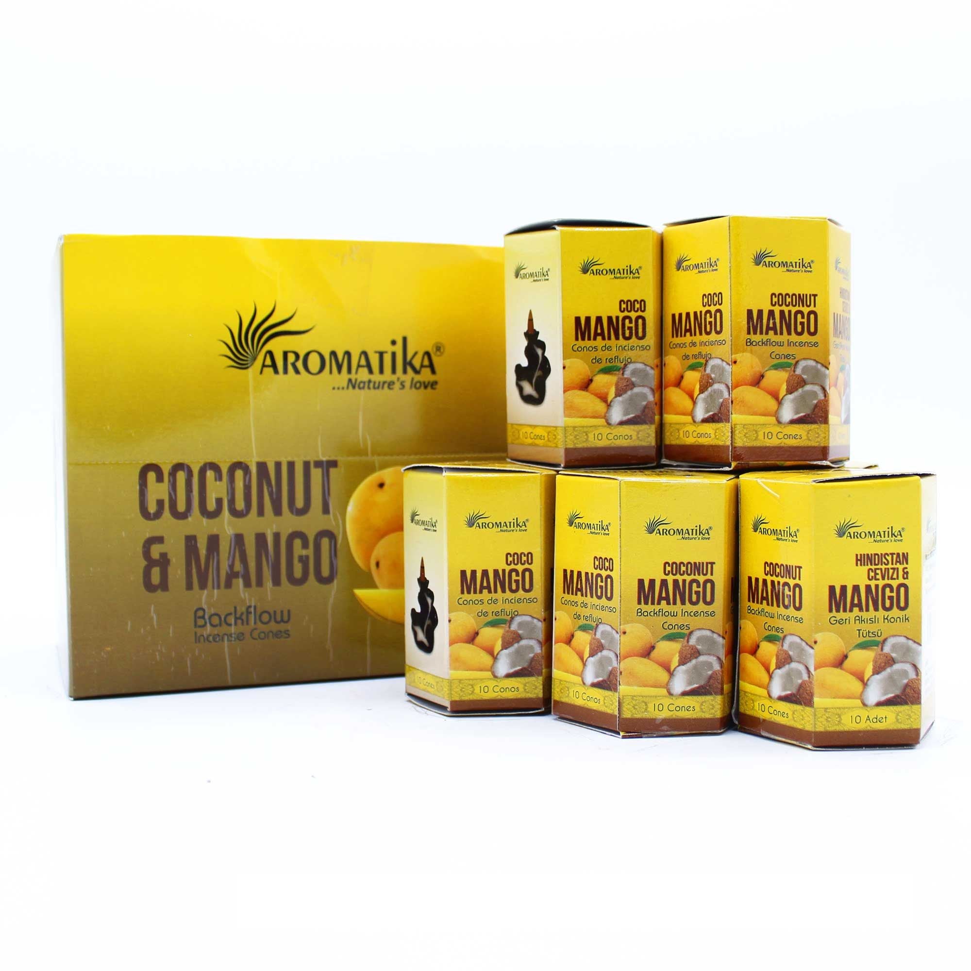 Pack of 10 Masala Backflow Incense - Coconut & Mango