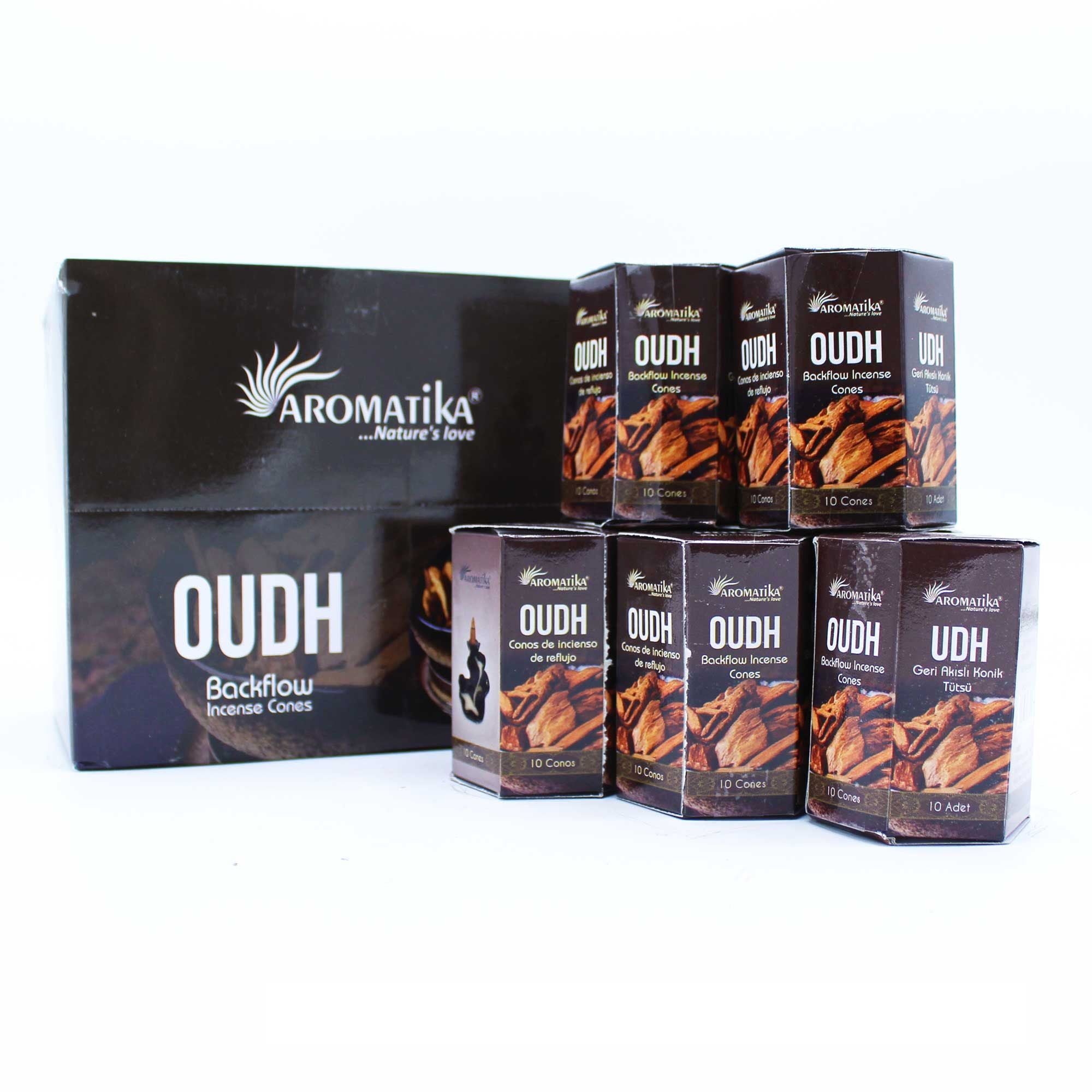 Pack of 10 Masala Backflow Incense - Oudh