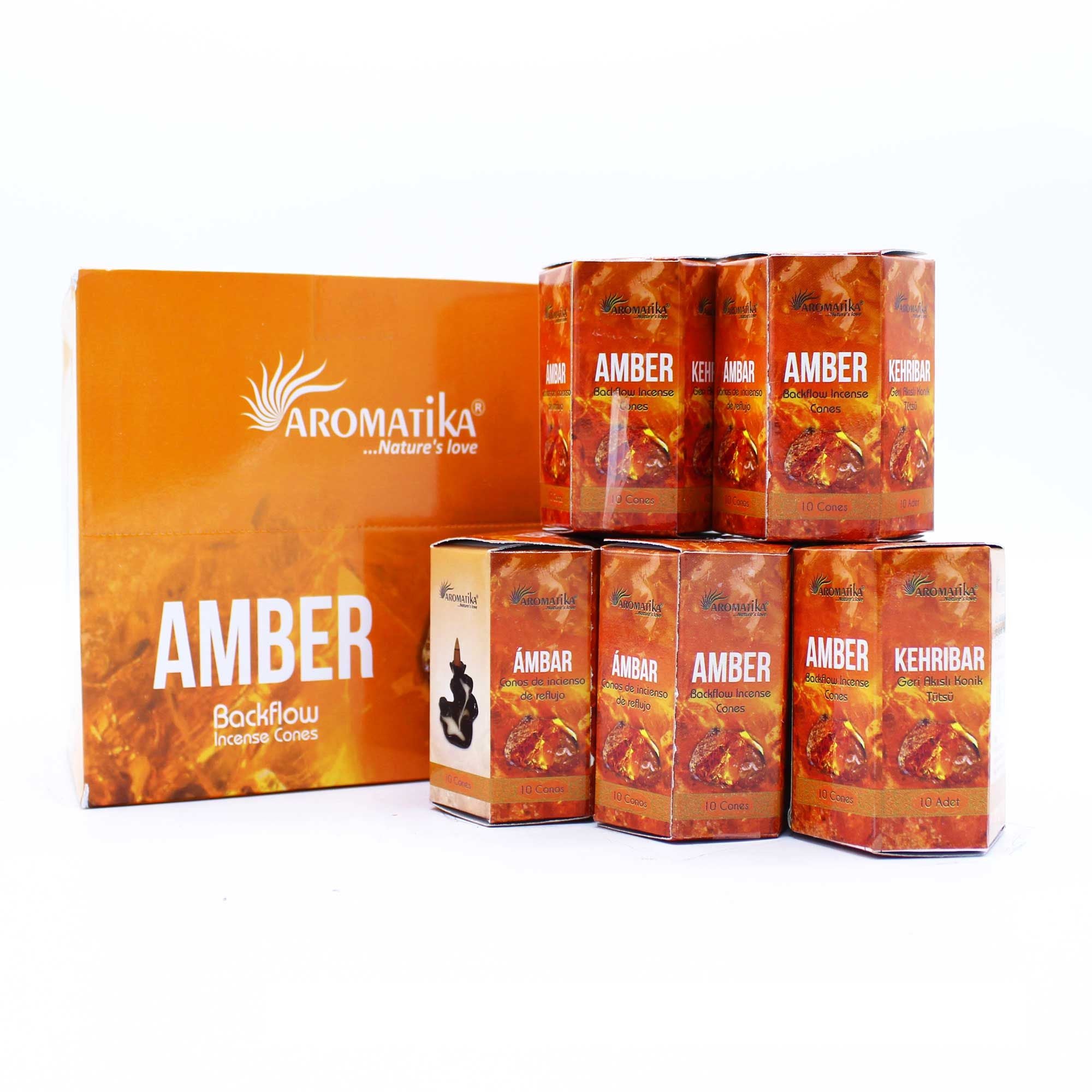 Pack of 10 Masala Backflow Incense - Amber