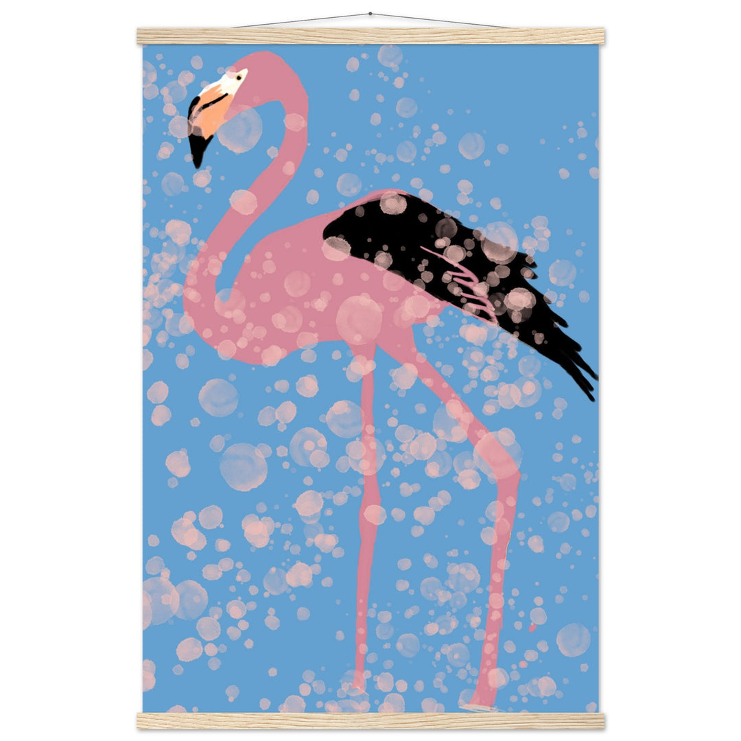 Premium Semi-Glossy Paper Poster with Hanger - Pink Flamingo