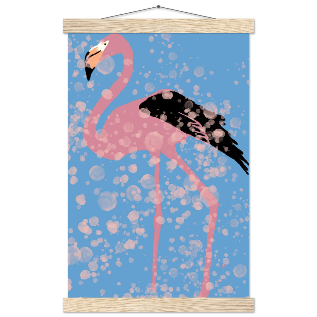 Premium Semi-Glossy Paper Poster with Hanger - Pink Flamingo