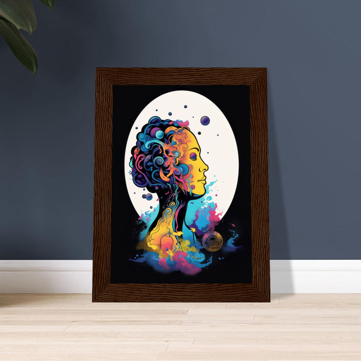 Premium Semi-Glossy Paper Wooden Framed Poster - Colour Art Hair Girl II